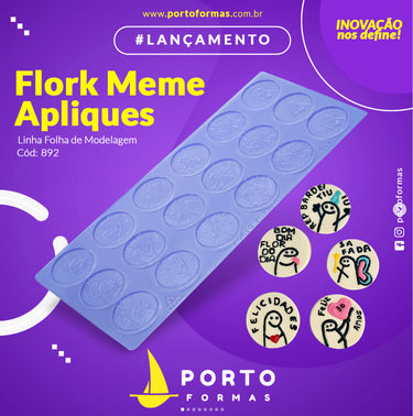 Forma De Chocolate - Folha De Modelagem - Flork Meme Apliques - PF892